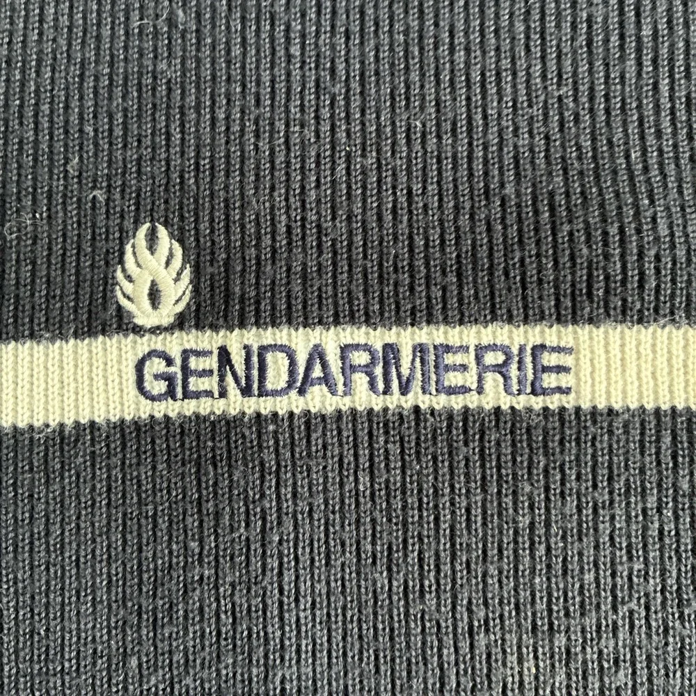 Vintage French Gendarmerie Wool Commando Sweater Made in France Military Police